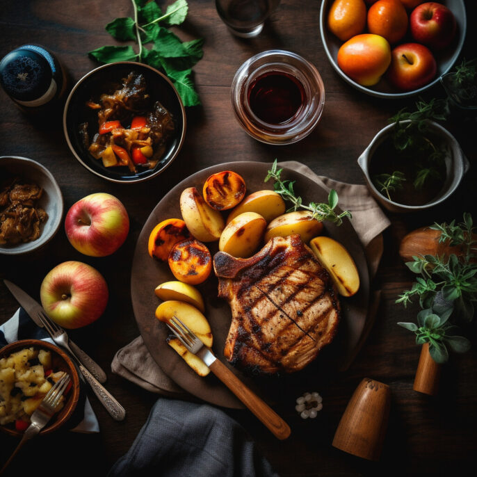 Côtelette de porc grillée au cidre