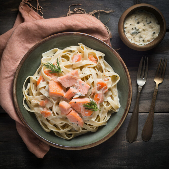 Fettucine au saumon fumé maison