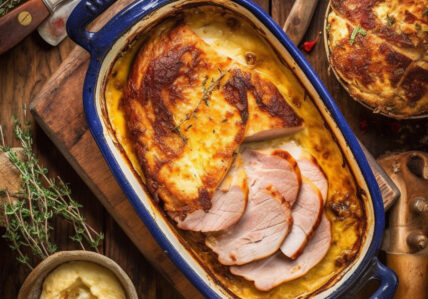 Rôti de porc et dauphinoises à l'ail confit