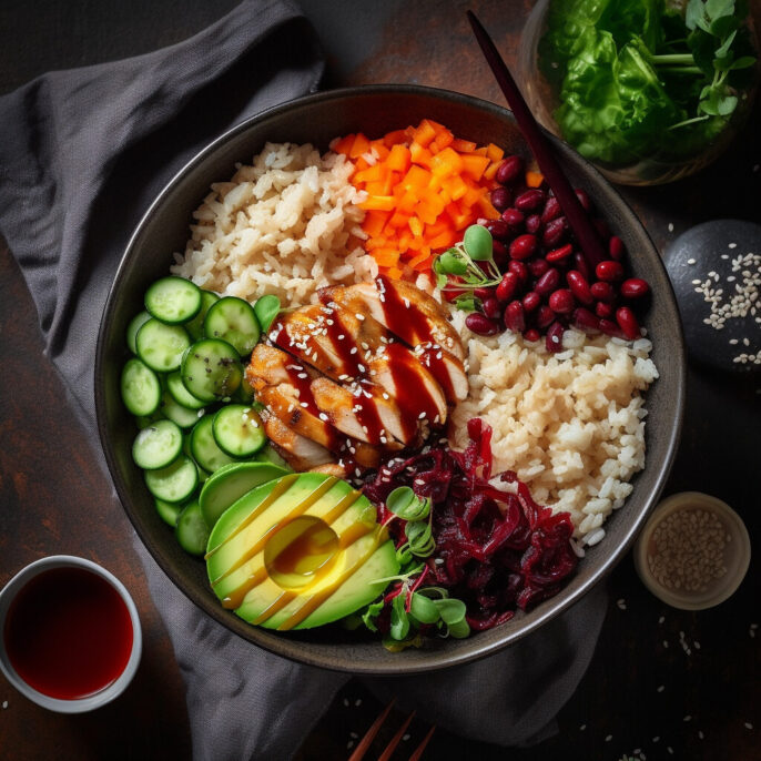 Pokebowl poulet-ponzu