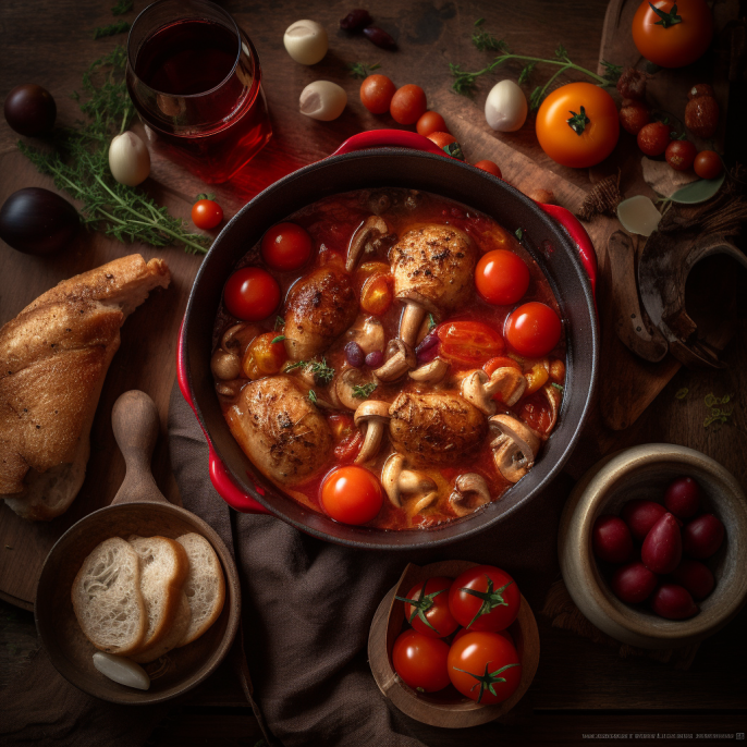 Authentique poulet chasseur