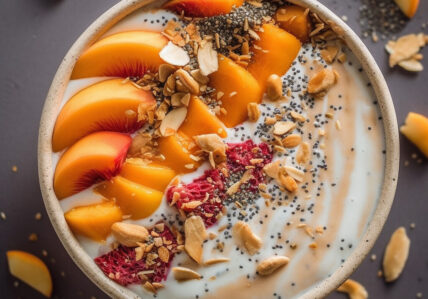 Bol chia, coco-pêche