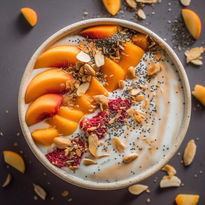 Bol chia, coco-pêche