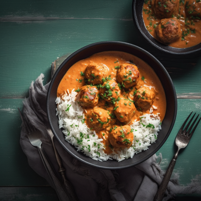 Boulettes de volaille crémeuses à l'indienne