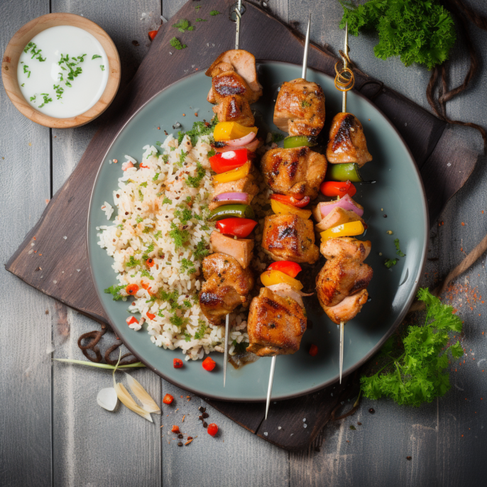 Brochette de poulet a la plancha