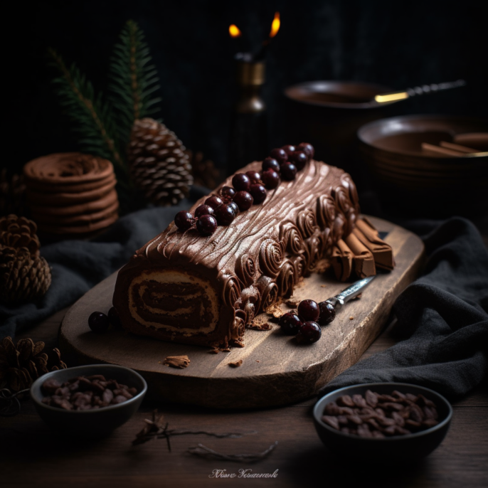 Bûche fondante tout-chocolat