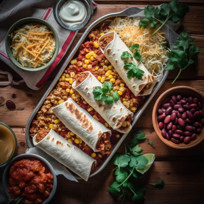 Burritos au boeuf à la mexicaine
