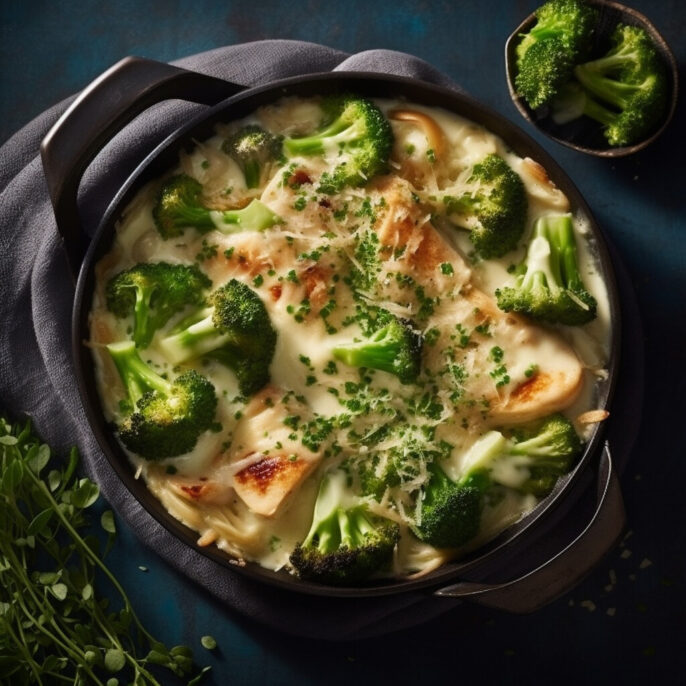 Casserole de poulet grillé au brocoli