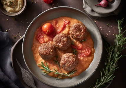 Cassolette de boulettes rosées