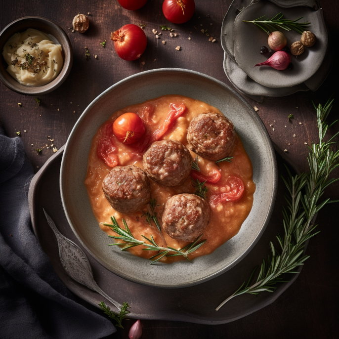 Cassolette de boulettes rosées
