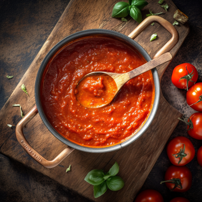 Douce marinara au basilic frais