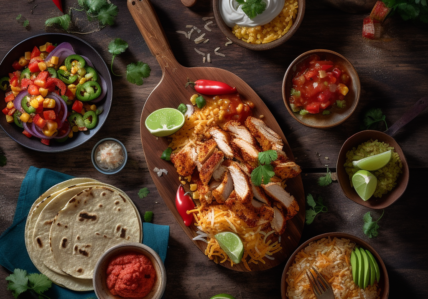 Fajitas au poulet gratinés