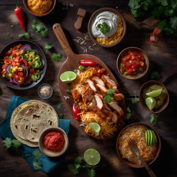 Fajitas au poulet gratinés