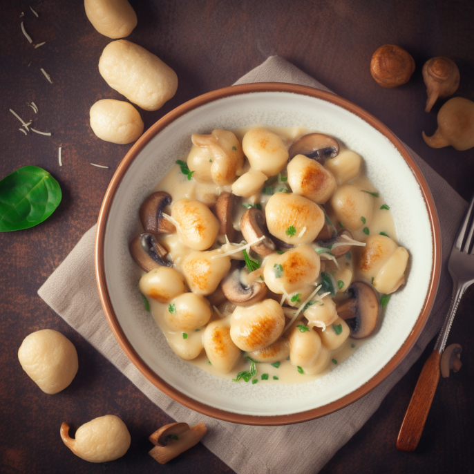 Gnocchi au parmesan et champignons