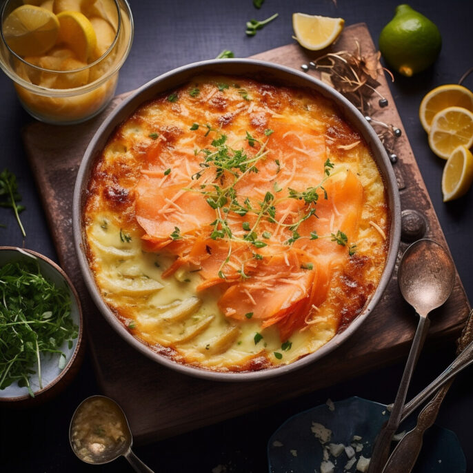 Gratin dauphinois au saumon fumé
