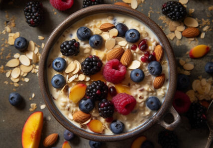 Gruau overnight amandes et petits fruits