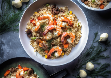 Kritharotto aux crevettes
