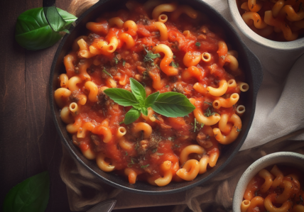 Macaroni aux boeuf et tomates italiennes
