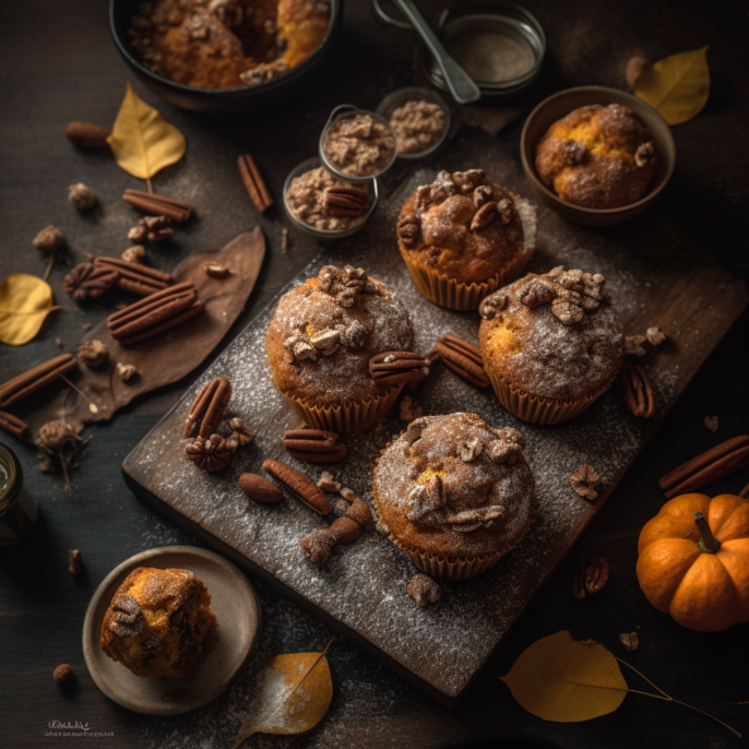 Muffins citrouille et pacane (3 unités)