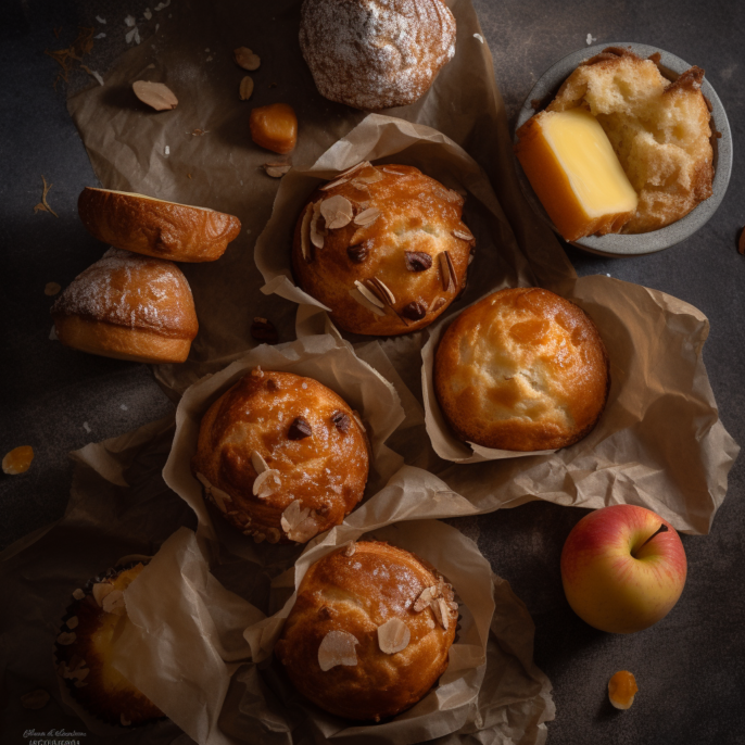 Muffins pomme et cheddar (3 unités)