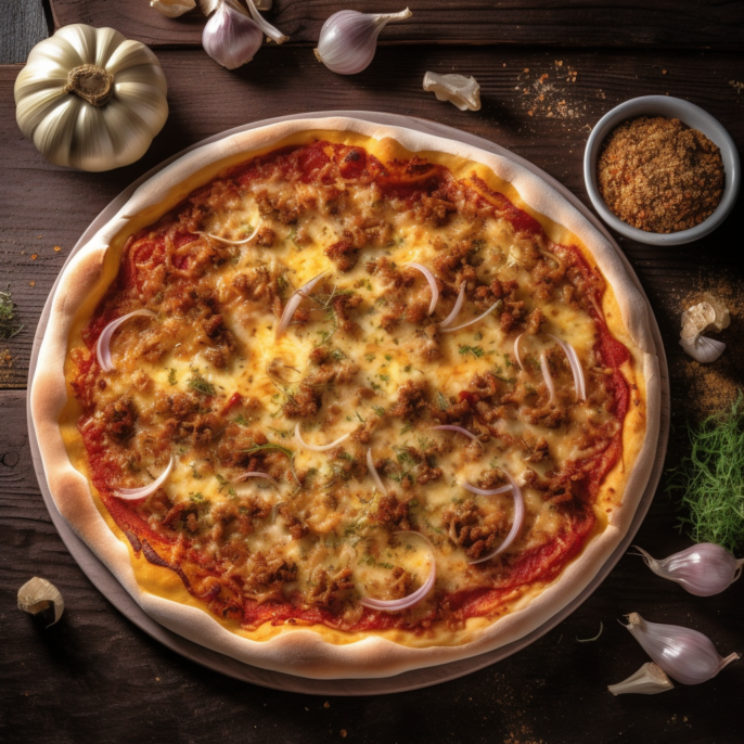 Pizza garnie bolognaise