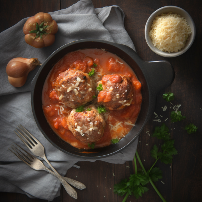 Polpettes de veau farcies parmesan et haloumi