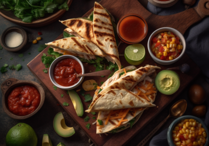 Quesadillas au poulet et salsa de maïs