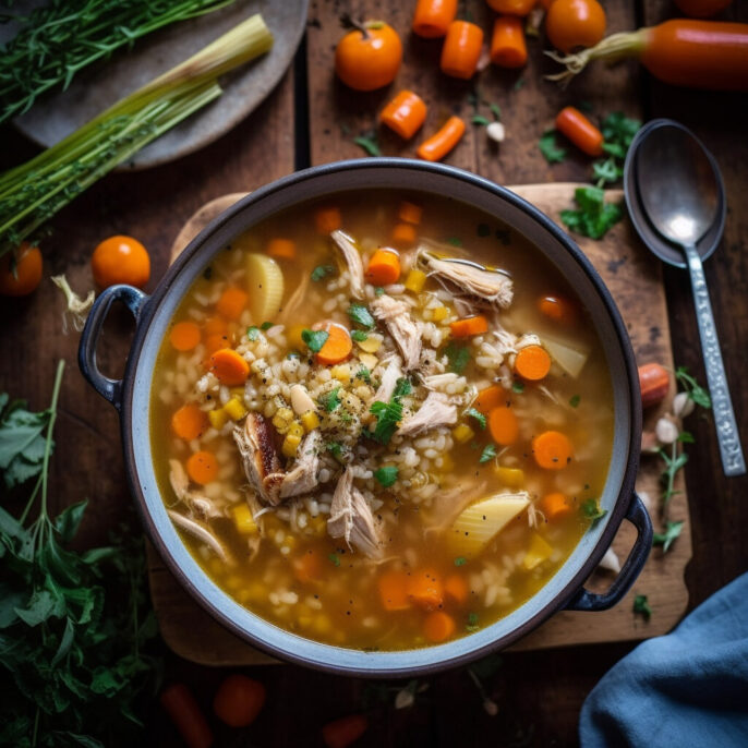 Réconfortante soupe dinde et orge