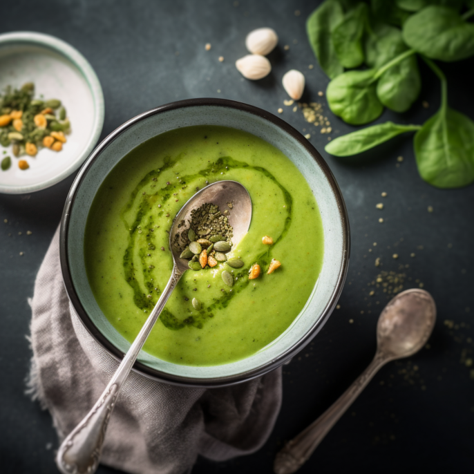 Revigorant potage de légumes verts