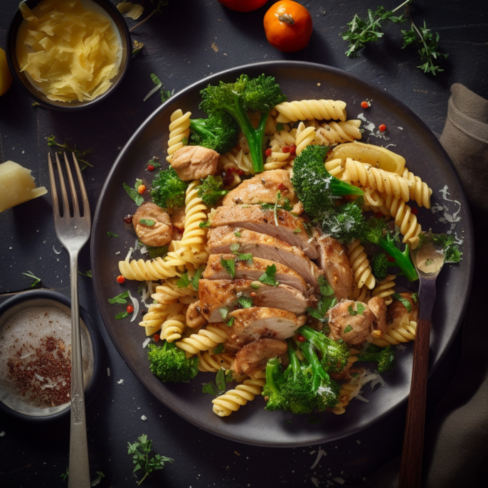 Rotinis aux poulet grillé et légumes
