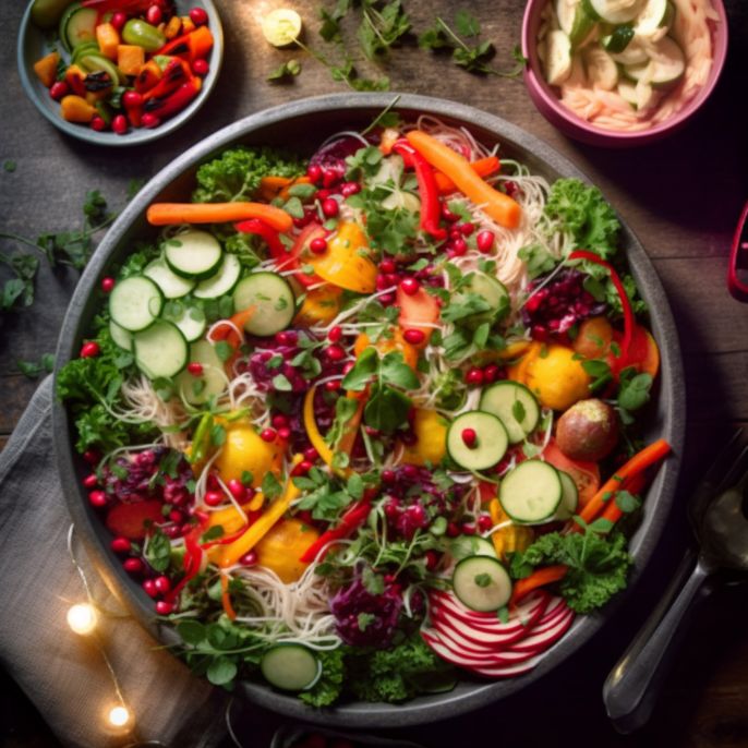Salade croquante de légumes marinés