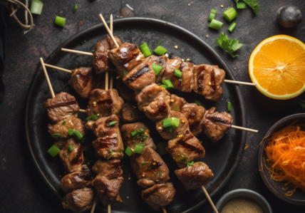 Satays de filet de porc à l'orange