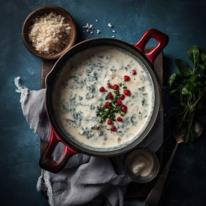 Sauce aux épinards et fromage bleu