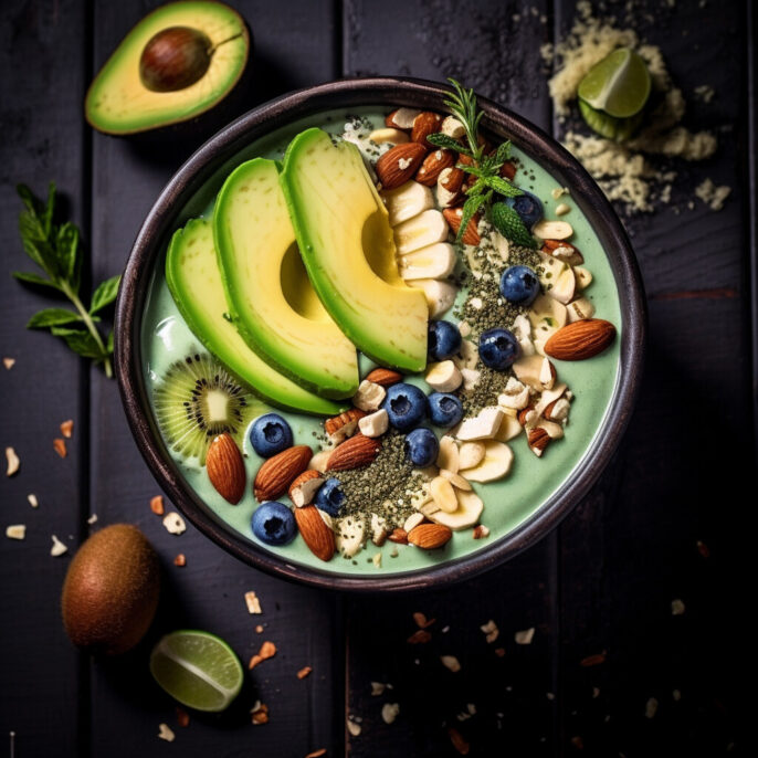 Smoothie bowl baies, vanille et avocat