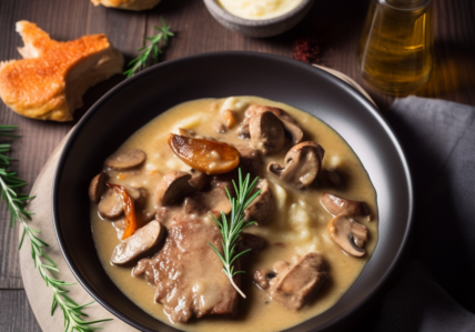 Tendre mijoté de porc aux champignons