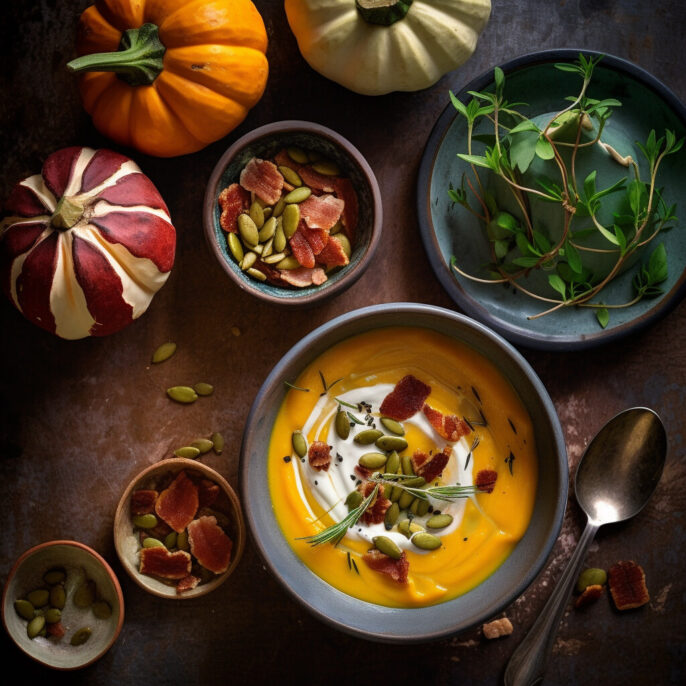 Velouté de courges d'automne au cari